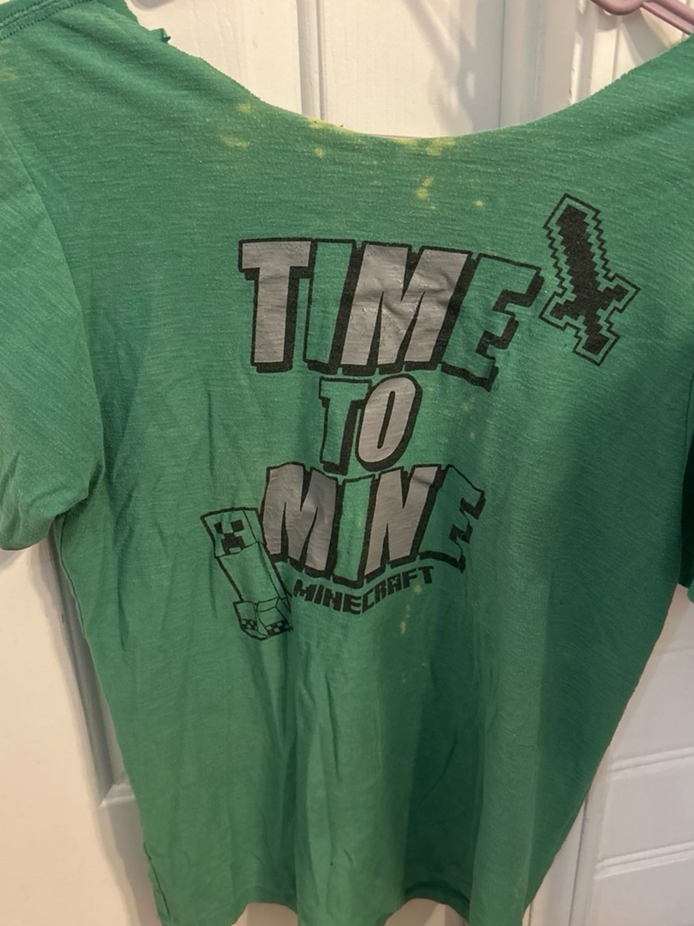 Minecraft "Time to Mine" Green Short Sleeve Tee